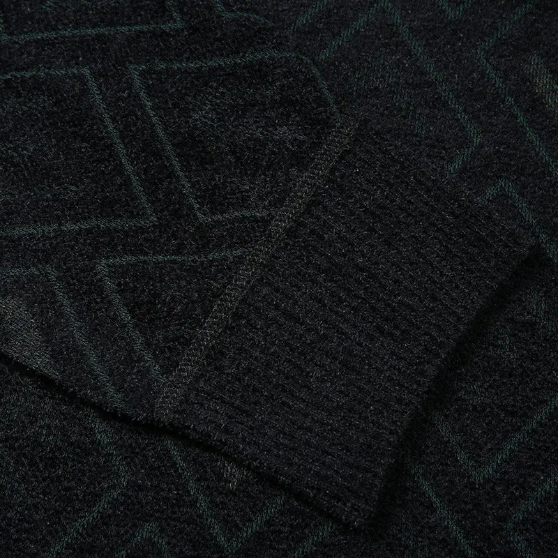 Herren Rauten-Jacquard Rundhalspullover aus feinem Strick Nord Taschen