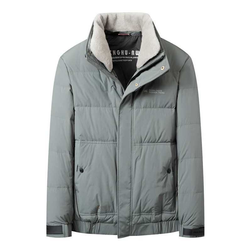 Herren Kurze Steppjacke mit hohem Kunstfellkragen, wasserabweisender Außenhülle und Thermoisolierung Nord Taschen