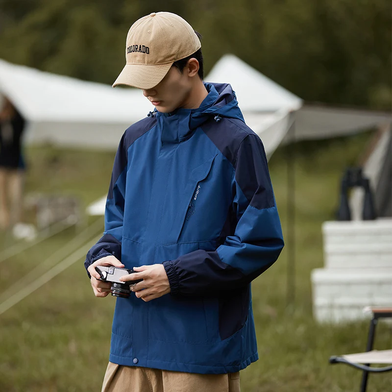 Damen zweilagige wasserdichte Outdoor‑Jacke mit Kapuze, atmungsaktiver Membran und verstellbarer Taille Nord Taschen