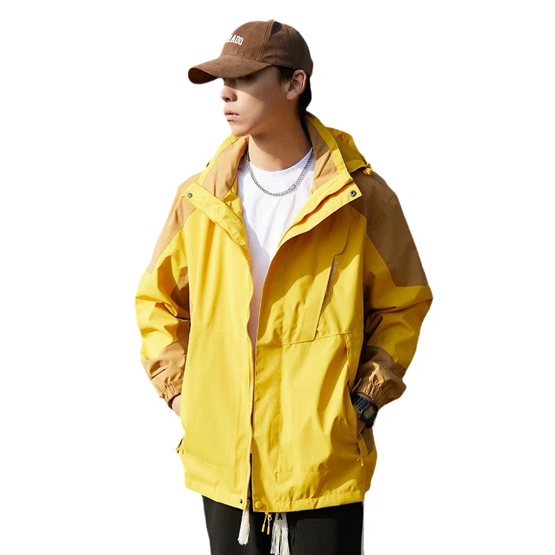 Damen zweilagige wasserabweisende Outdoorjacke mit Kapuze, Taillenregulierung und Kontrastbesätzen Nord Taschen