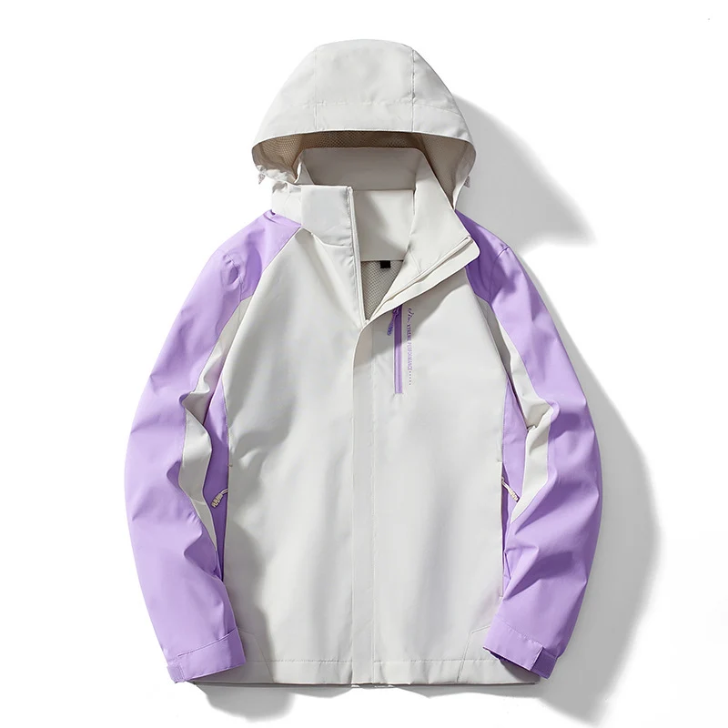 Damen zweilagige Softshell‑Regenjacke mit Kapuze, atmungsaktiver Membran und Brustzip Nord Taschen