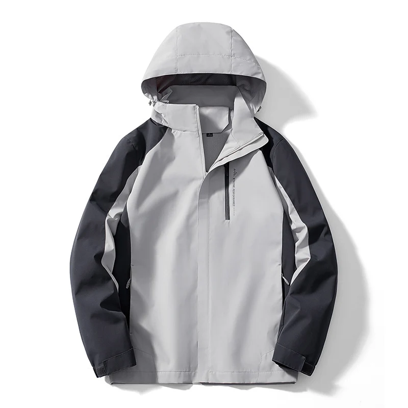 Damen zweilagige Softshell‑Regenjacke mit Kapuze, atmungsaktiver Membran und Brustzip Nord Taschen