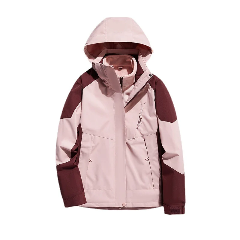 Damen zweilagige Softshell‑Outdoorjacke mit abnehmbarem Fleece‑Innenlayer und Kapuze Nord Taschen