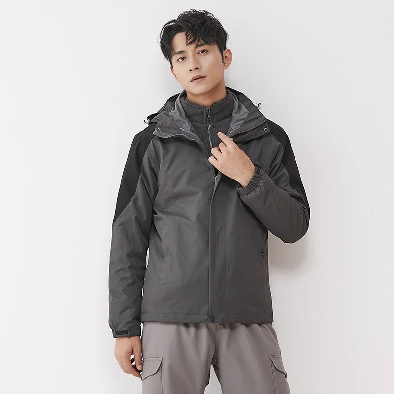 Damen zweilagige Outdoorjacke mit herausnehmbarer Fleece-Innenjacke und winddichter Membran Nord Taschen