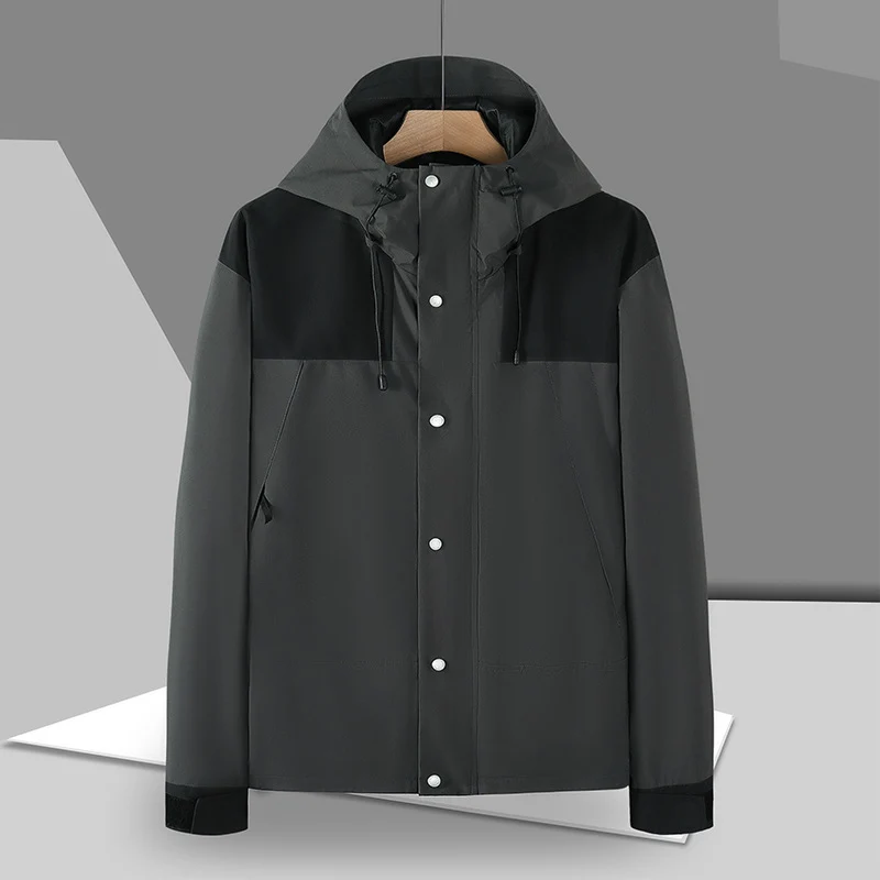 Herren Wasserabweisende Kapuzen-Fieldjacke mit Druckknopffront und verstellbaren Klettmanschetten Nord Taschen