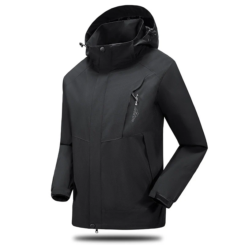 Herren Wasser- und winddichte Softshell‑Outdoorjacke mit verstellbarer Kapuze und Reißverschlusstaschen Nord Taschen