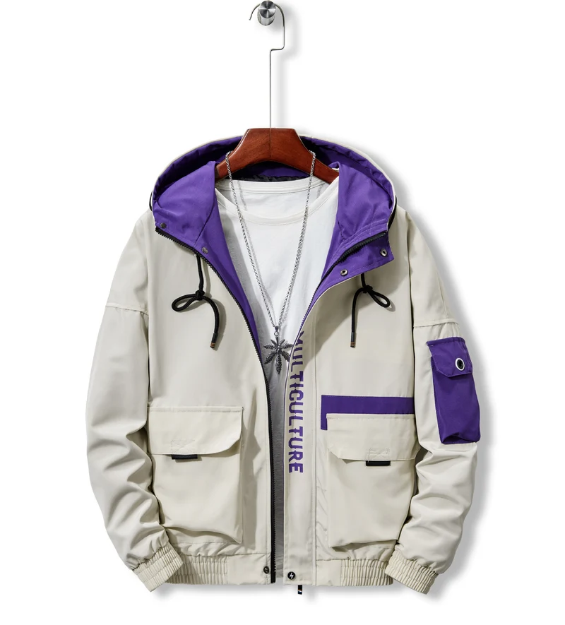 Herren Utility-Fieldjacke mit Kapuze, Mehrfachtaschen und kontrastierender Innenblende Nord Taschen