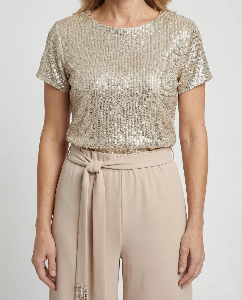 Damen Zweiteiler Set Pailletten elegant - Arvani