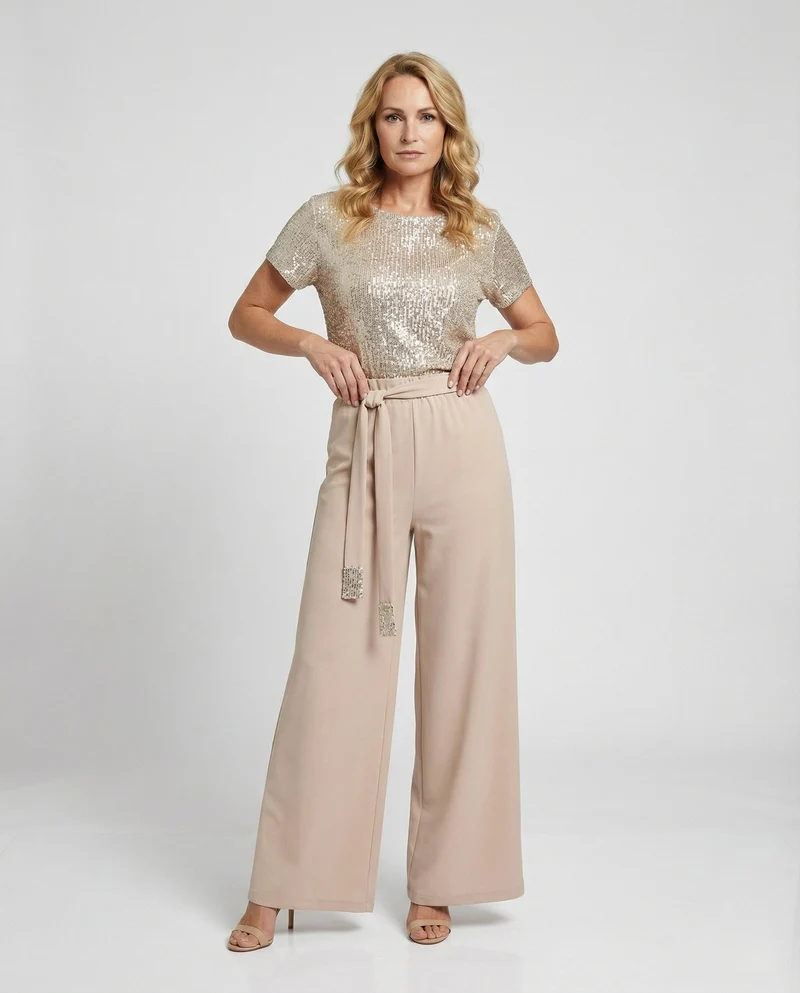 Damen Zweiteiler Set Pailletten elegant - Arvani