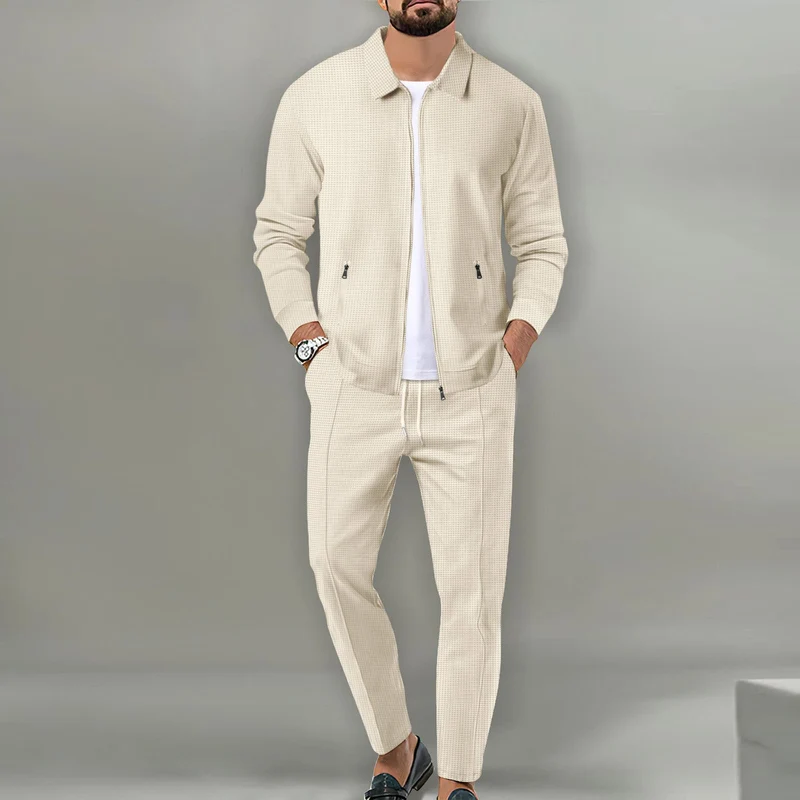 Herren Freizeitanzug mit Modernem Strukturdesign und praktischen Taschen - Vittorelli