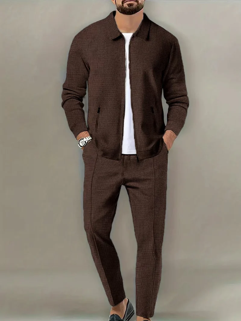 Herren Freizeitanzug mit Modernem Strukturdesign und praktischen Taschen - Vittorelli