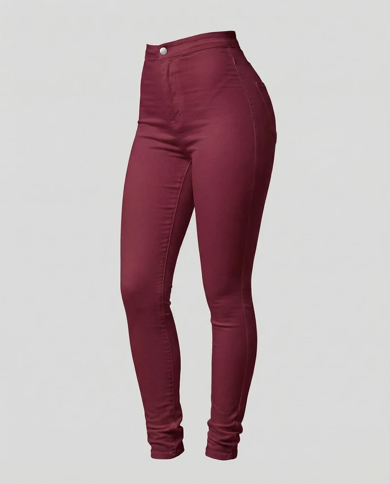 Damen nan hochgeschnittene Stretch-Jeanshose mit schmalem Beinverlauf, formendem Komfortbund und aufgesetzten Gesäßtaschen - Vittorelli
