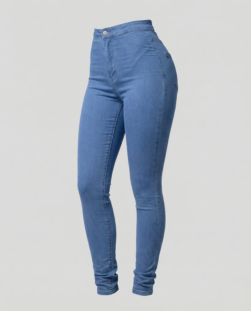 Damen nan hochgeschnittene Stretch-Jeanshose mit schmalem Beinverlauf, formendem Komfortbund und aufgesetzten Gesäßtaschen - Vittorelli
