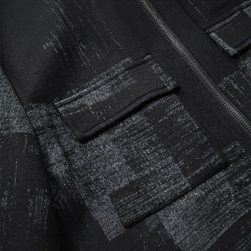 Herren Overshirt-Jacke im Hemdjackenstil mit grafischem Patchmuster und Reißverschluss Nord Taschen