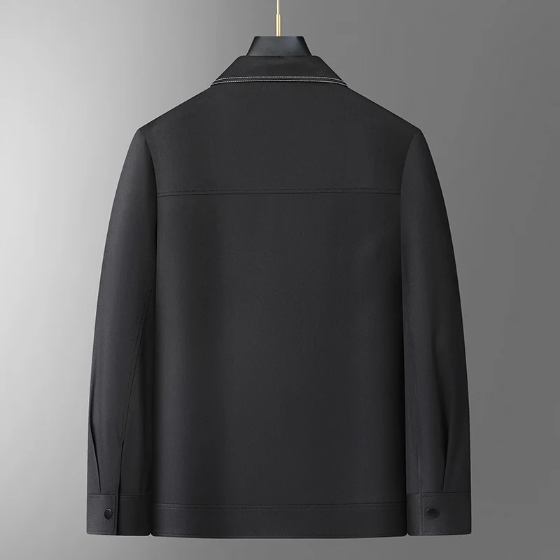 Herren Overshirt-Jacke aus glattem Kunstleder mit Brusttaschen und Druckknopfverschluss Nord Taschen
