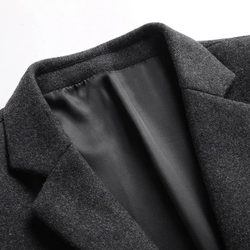 Herren Modernes Wollmix-Sakko im Slim-Fit mit Ein-Knopf und Pattentaschen Nord Taschen