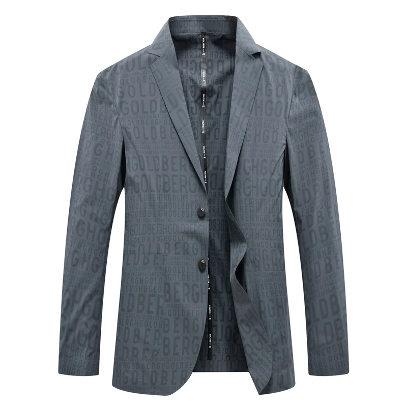 Herren Modernes Slim-Fit Sakko mit dezentem Logo-Jacquard und leichter Innenfütterung Nord Taschen