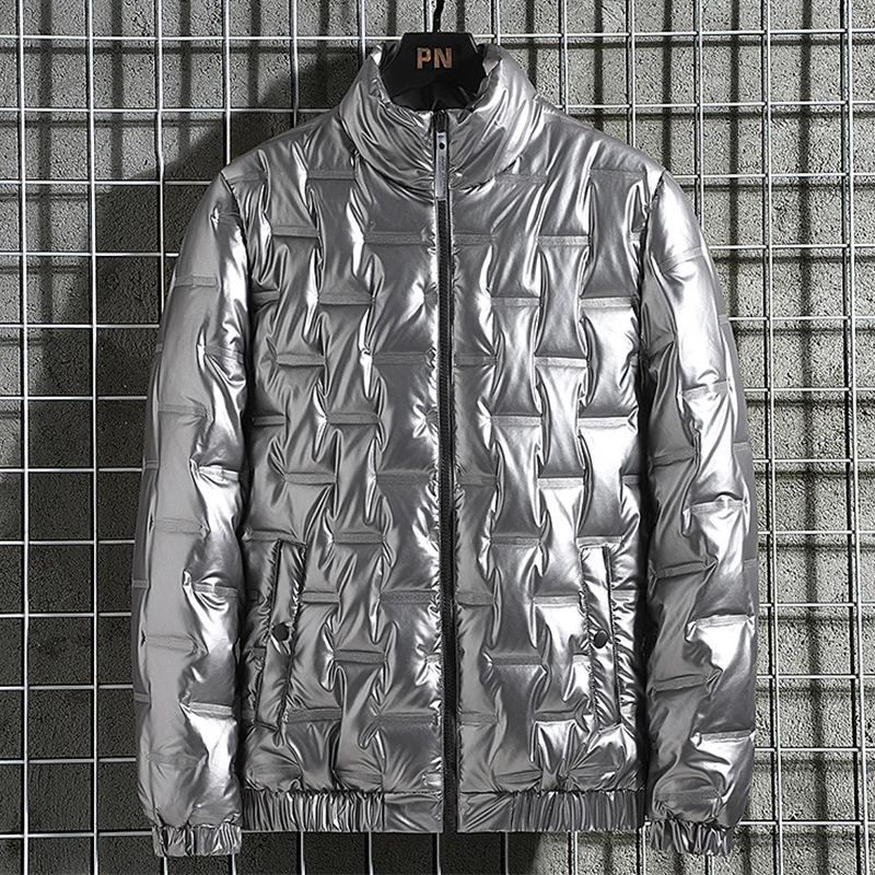 Herren Metallic-gesteppte Thermoisolierte Steppjacke mit hohem Stehkragen Nord Taschen