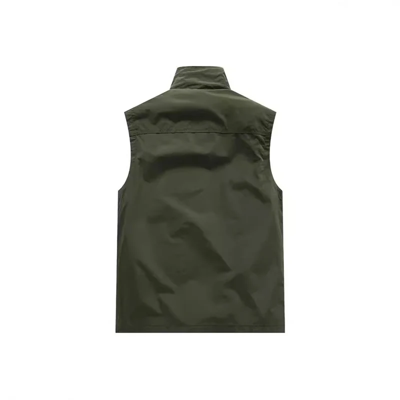 Herren Leichte Utility-Weste mit Mesh-Innenfutter, Reißverschluss und hohem Stehkragen Nord Taschen
