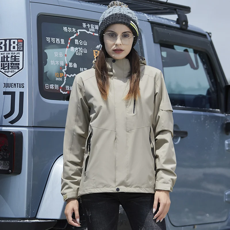 Damen technische Regen- und Freizeitjacke mit verstellbarer Kapuze und Mehrfachtaschen Nord Taschen
