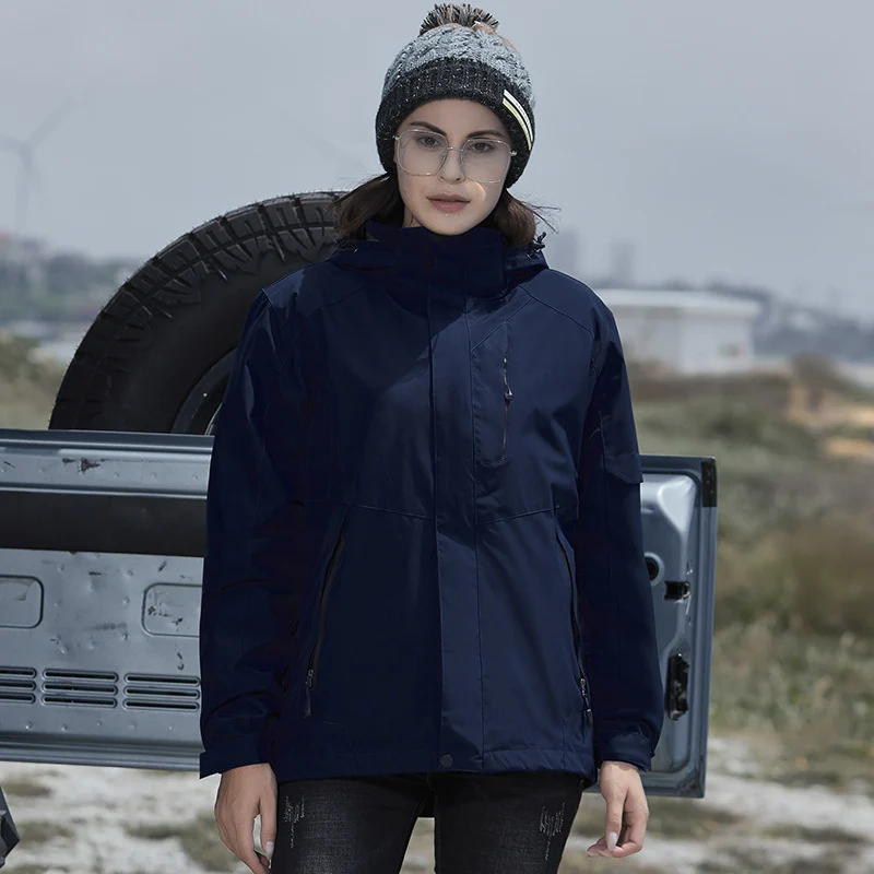 Damen technische Regen- und Freizeitjacke mit verstellbarer Kapuze und Mehrfachtaschen Nord Taschen