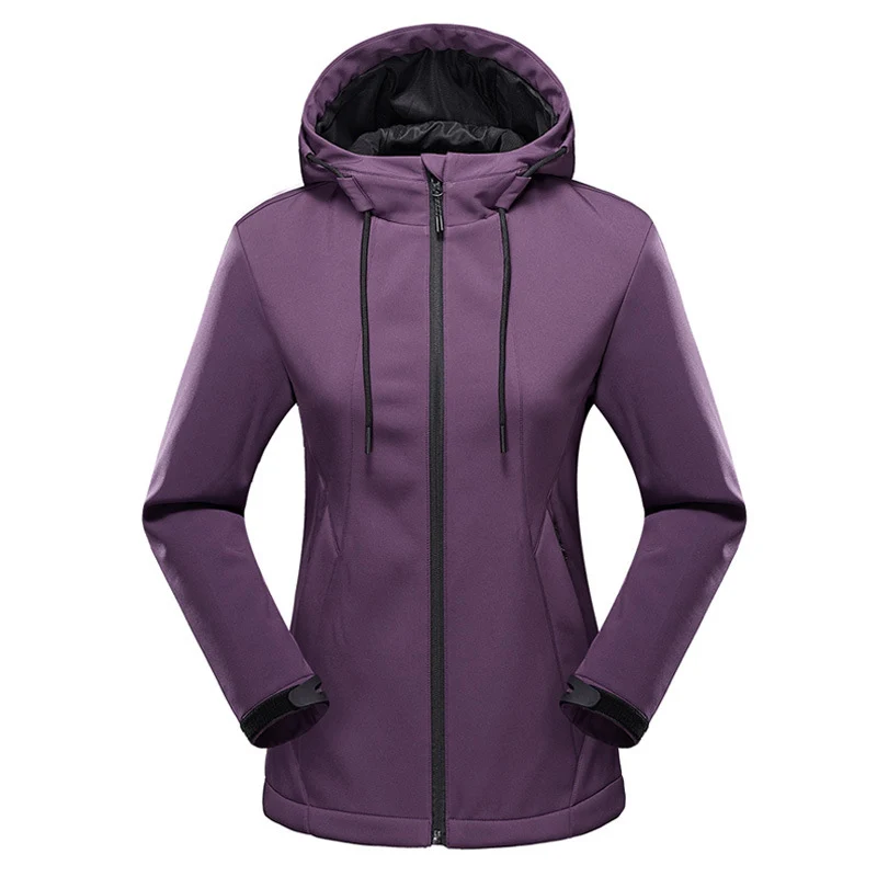 Damen taillierte Softshelljacke mit Kapuze und wasserabweisender Membran Nord Taschen