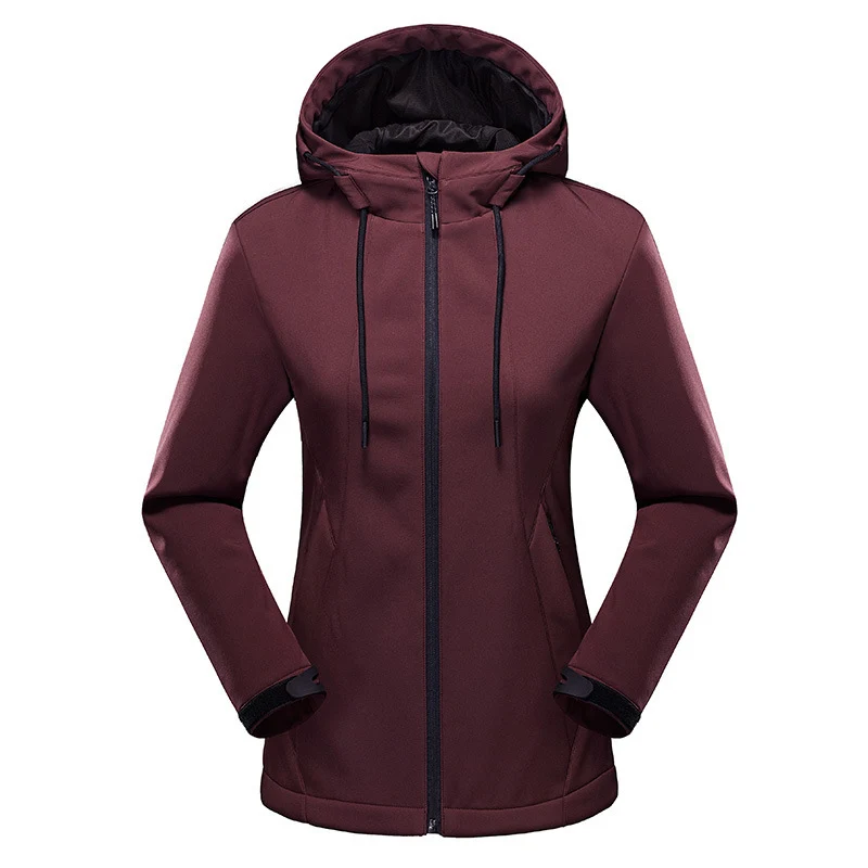 Damen taillierte Softshelljacke mit Kapuze und wasserabweisender Membran Nord Taschen