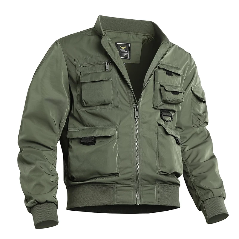 Herren Utility-Bomberjacke mit mehreren Taschen und robuster Nylonkonstruktion Nord Taschen