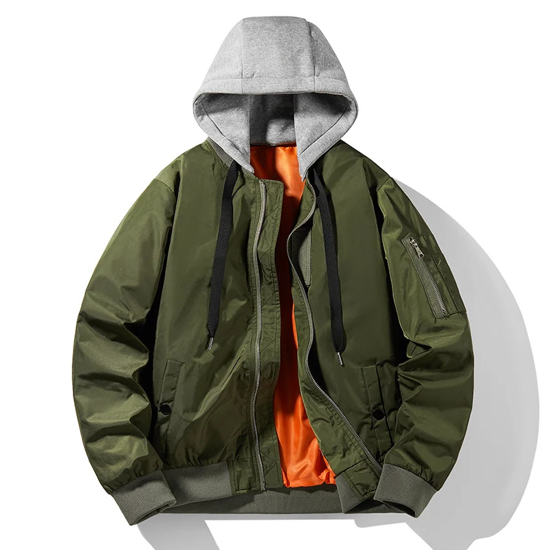 Herren Urban-Bomberjacke mit integriertem Kapuzenlayer, kontrastiertem Thermofutter und Ärmeltasche Nord Taschen