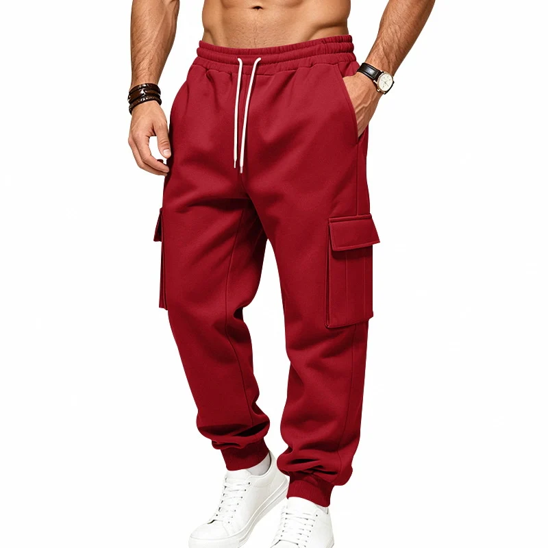 Herren Cargo-Jogginghose aus Sweat mit Kordelzug, elastischen Bündchen und großen Klappentaschen Nord Taschen