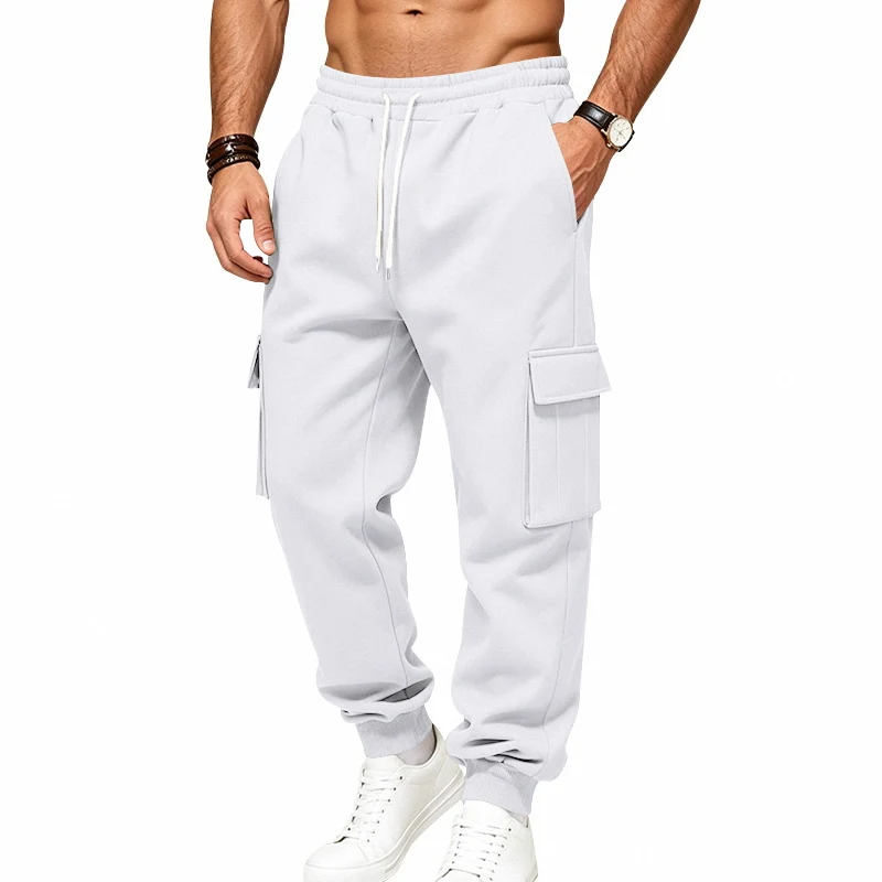 Herren Cargo-Jogginghose aus Sweat mit Kordelzug, elastischen Bündchen und großen Klappentaschen Nord Taschen