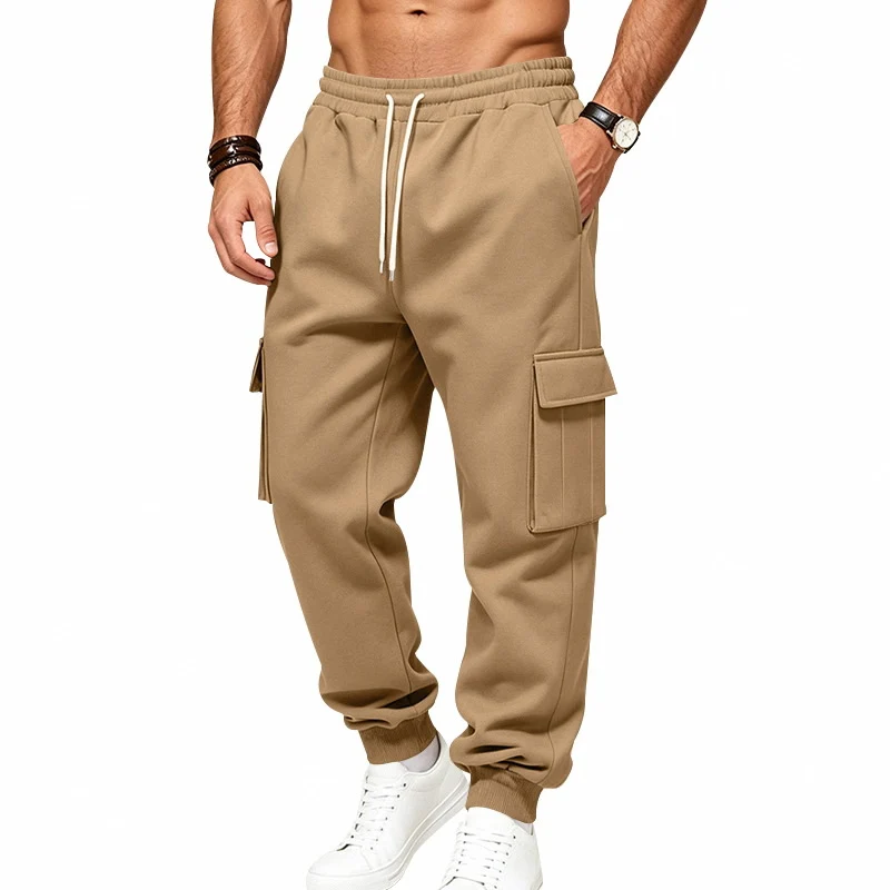 Herren Cargo-Jogginghose aus Sweat mit Kordelzug, elastischen Bündchen und großen Klappentaschen Nord Taschen