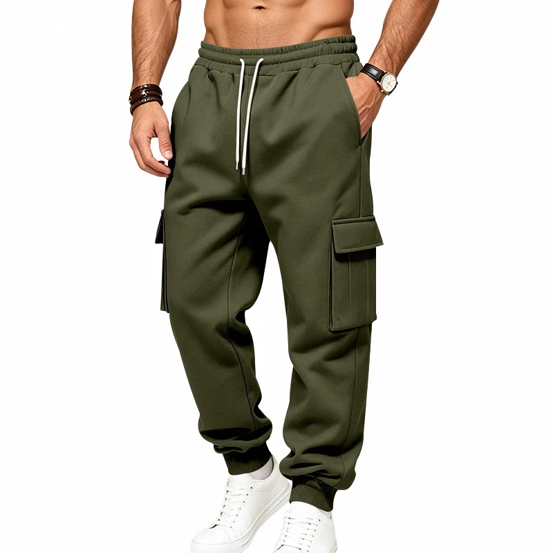 Herren Cargo-Jogginghose aus Sweat mit Kordelzug, elastischen Bündchen und großen Klappentaschen Nord Taschen