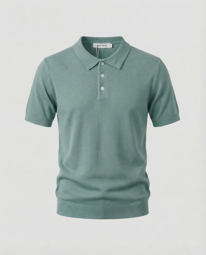Herren Feinstrick Poloshirt mit Perlmuttknöpfen und Stretchkomfort