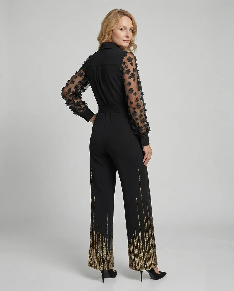 Damen Jumpsuit Damen elegant Spitze