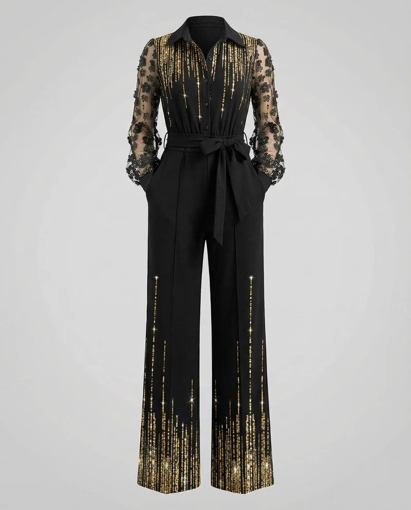 Damen Jumpsuit Damen elegant Spitze