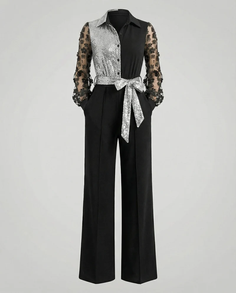 Damen Jumpsuit Damen elegant Spitze