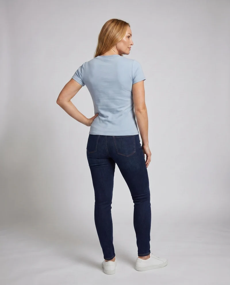 Damen V-Ausschnitt T-Shirt aus hochwertigem Baumwollmix