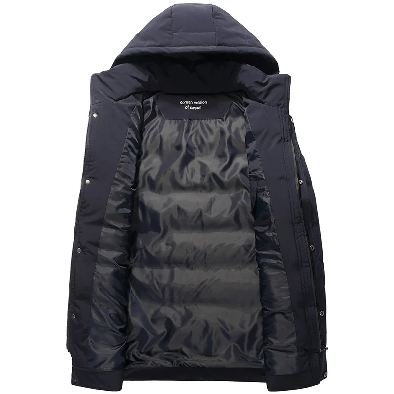 Herren Mittellanger Steppparka mit Kapuze und winddichter Thermoisolierung Nord Taschen