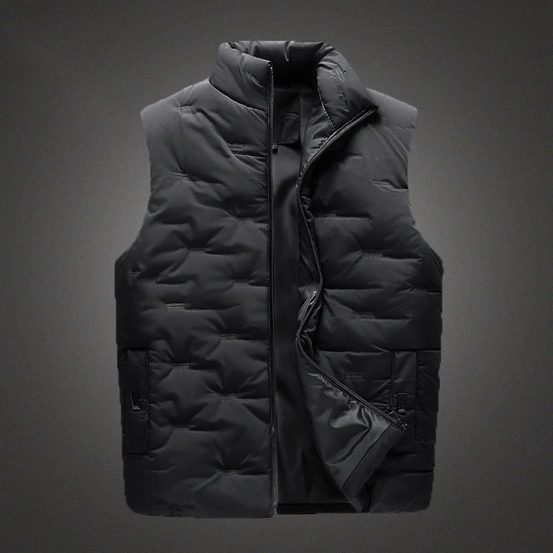 Herren Leichte Thermo-Steppweste mit hochgeschlossenem Stehkragen, winddichter Mikrofaserschale und verdeckten Reißverschlusstaschen Nord Taschen
