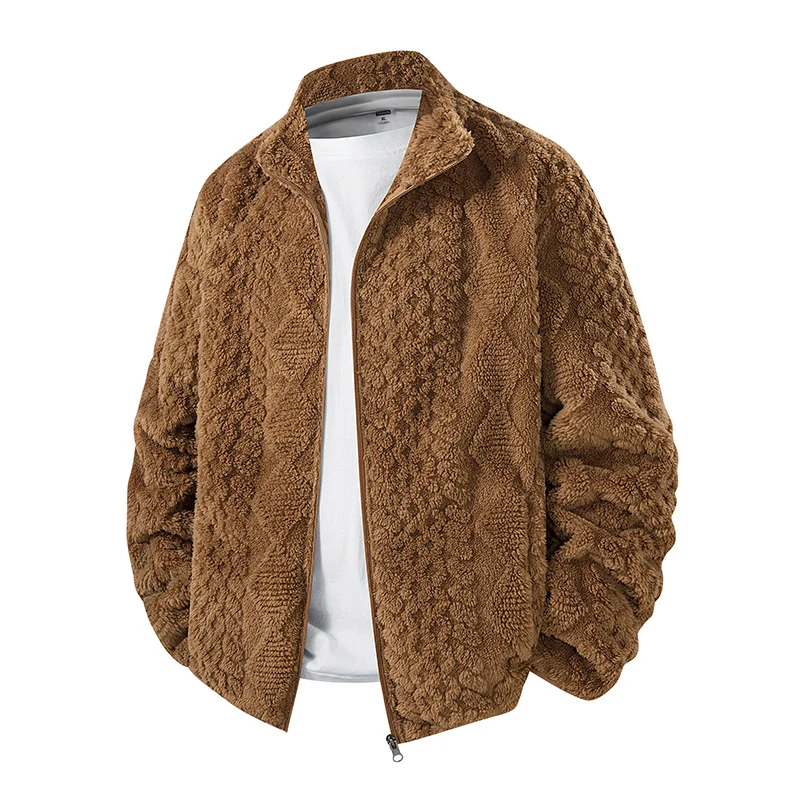 Herren Modische Fleecejacke mit hohem Kragen Nord Taschen