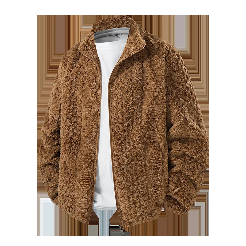 Herren Modische Fleecejacke mit hohem Kragen Nord Taschen
