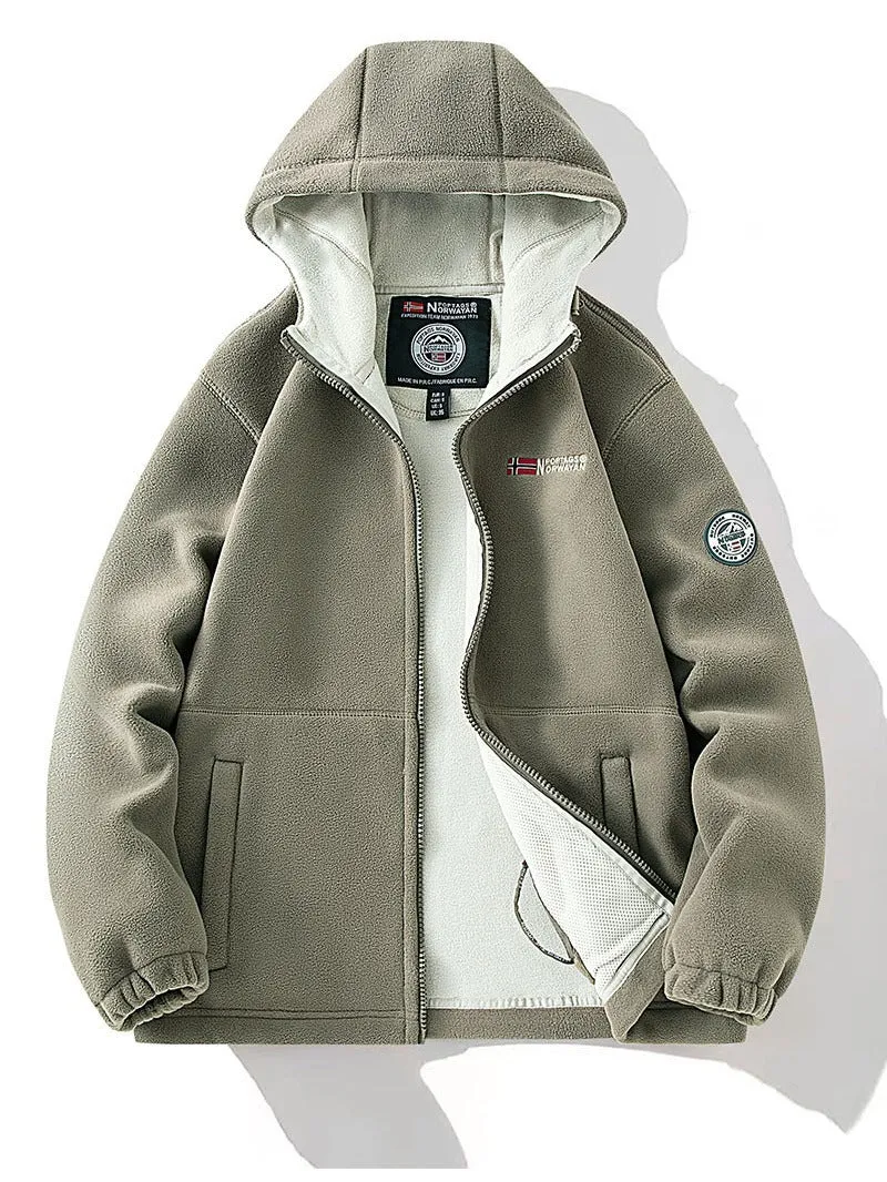 Damen Fleece-Kapuzenjacke mit wärmender Microfleece-Innenseite, durchgehendem Reißverschluss und Utility-Taschen Nord Taschen