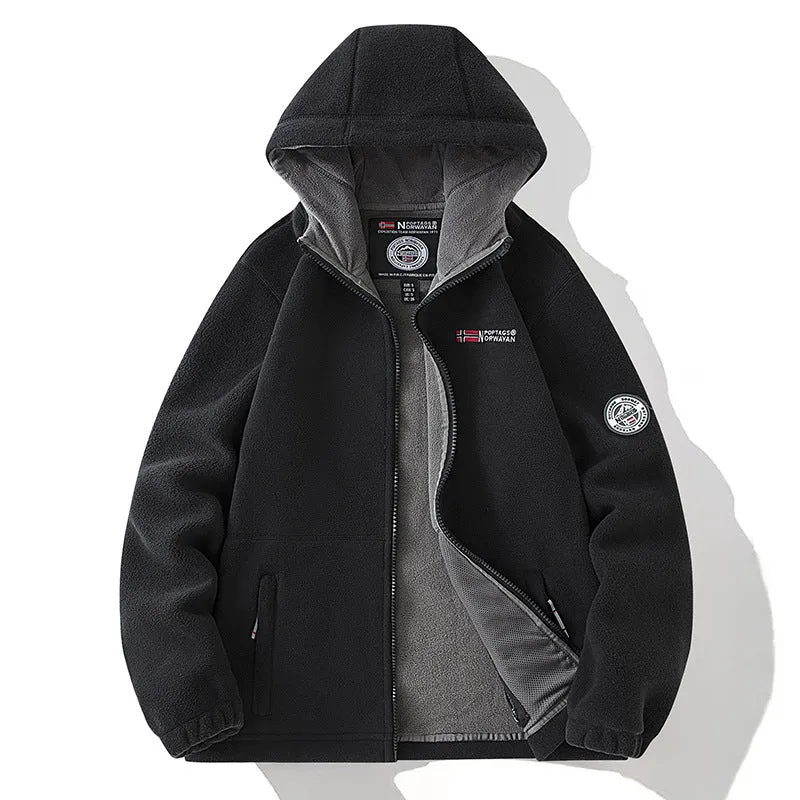 Damen Fleece-Kapuzenjacke mit wärmender Microfleece-Innenseite, durchgehendem Reißverschluss und Utility-Taschen Nord Taschen