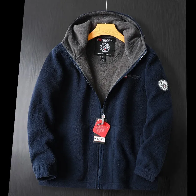 Damen Fleece-Kapuzenjacke mit wärmender Microfleece-Innenlage, durchgehendem Reißverschluss und elastischen Bündchen Nord Taschen