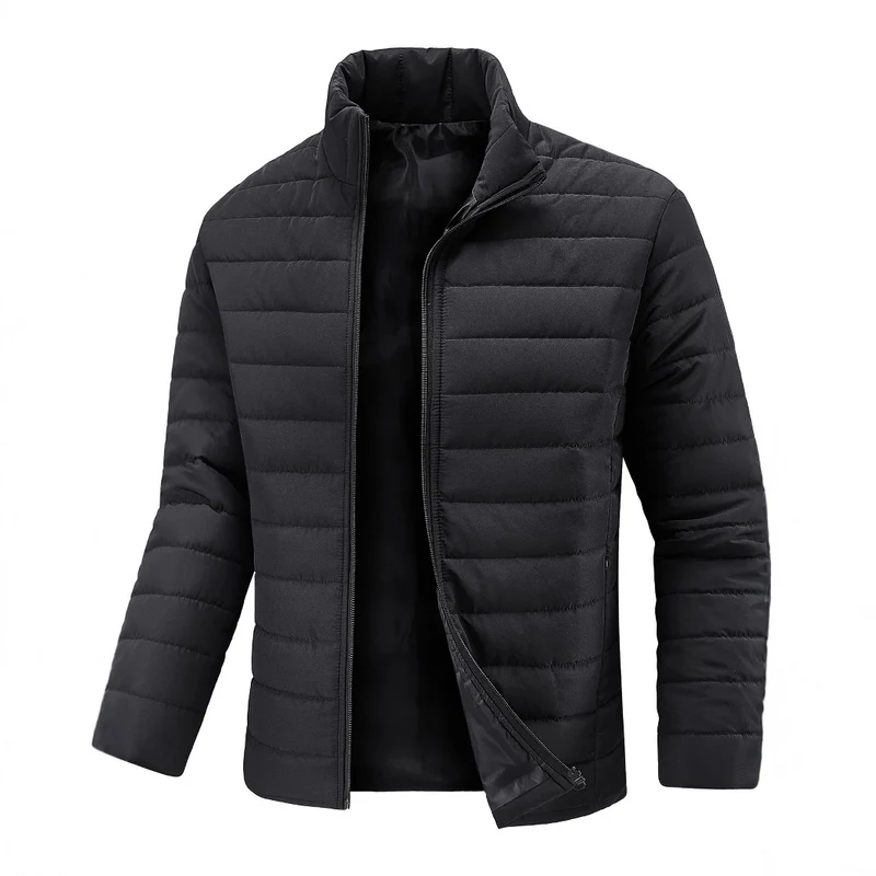 Herren Ultraleichte gesteppte Stehkragen-Isolationsjacke mit verdecktem Reißverschluss Nord Taschen