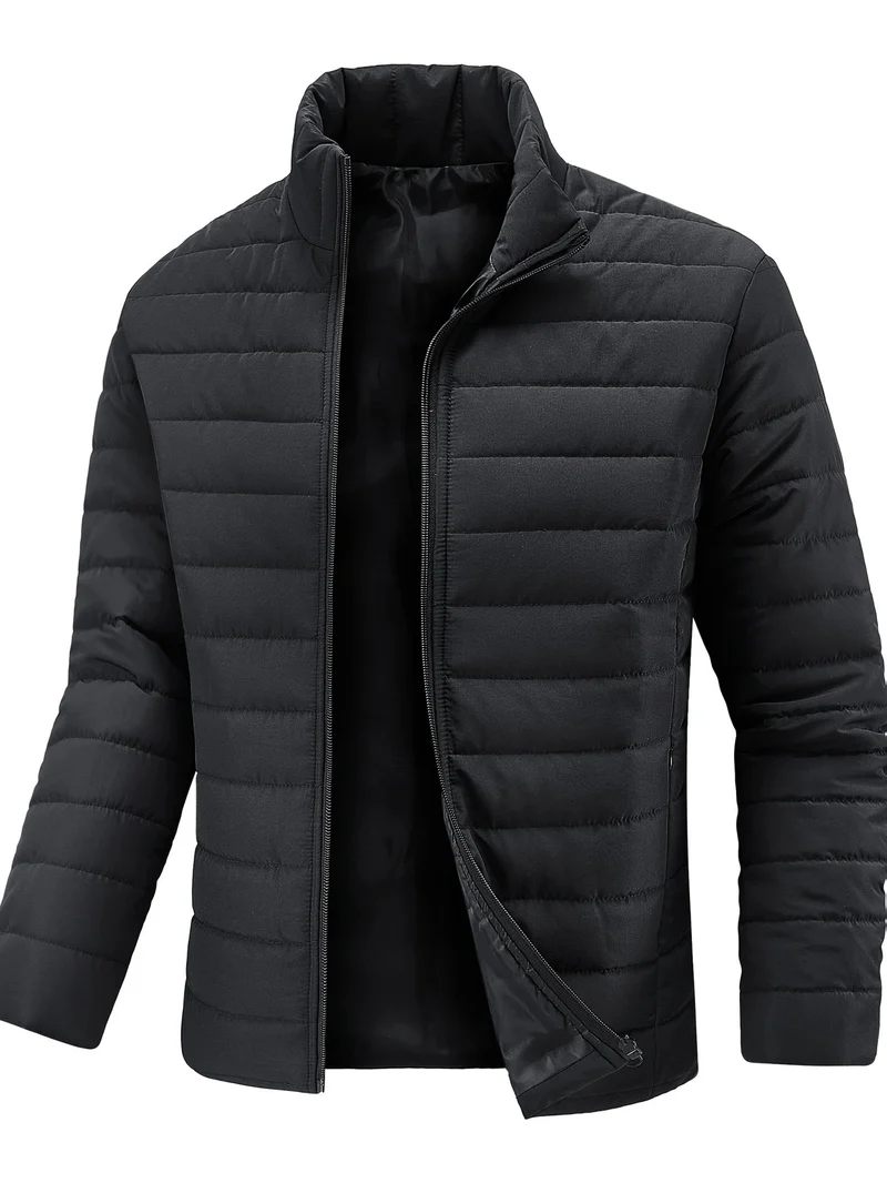Herren Ultraleichte gesteppte Stehkragen-Isolationsjacke mit verdecktem Reißverschluss Nord Taschen
