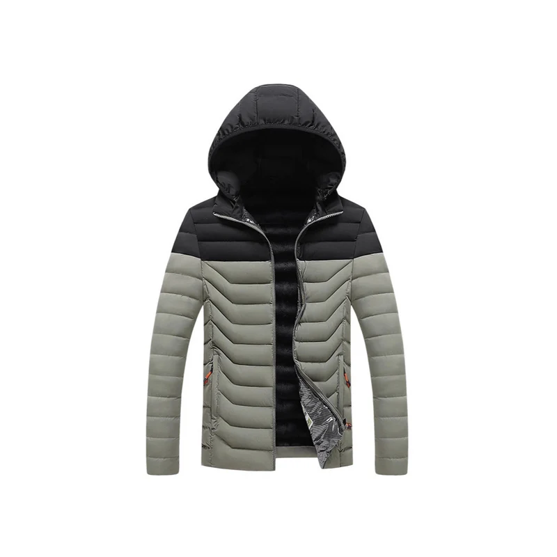 Herren Ultraleichte gesteppte Kapuzenjacke mit Chevron-Steppung, winddichter Außenlage und Thermofutter Nord Taschen