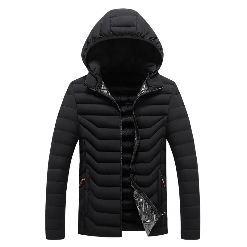 Herren Ultraleichte gesteppte Kapuzenjacke mit Chevron-Steppung, winddichter Außenlage und Thermofutter Nord Taschen
