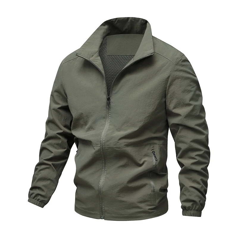 Herren Thermoisolierte Windbreakerjacke mit Fleece-Innenfutter, Stehkragen und Reißverschlusstaschen Nord Taschen